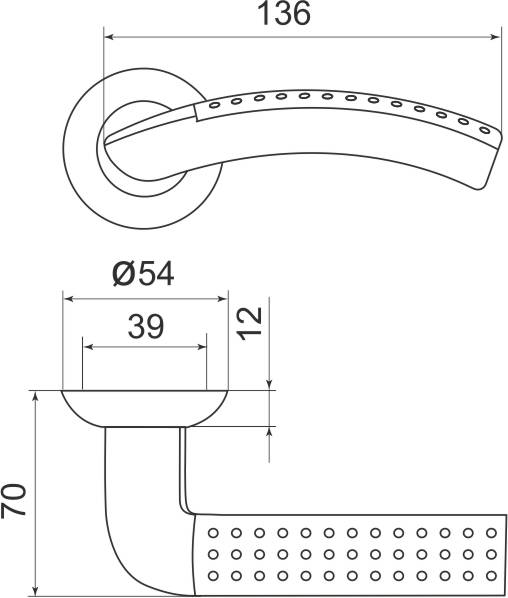 Ручка Armadillo (Армадилло) раздельная R.LD54.Libra26 (Libra LD26) SN/CP-3 матовый никель/хром 