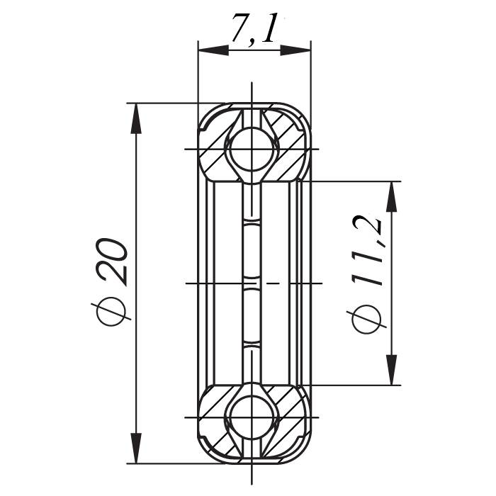Подшипник Fuaro (Фуаро) к приварной петле D20x140 