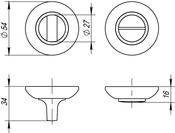 Ручка Fuaro (Фуаро) поворотная BK6.R.RM54 (BK6 RM) SN/CP-3 матовый никель/хром 