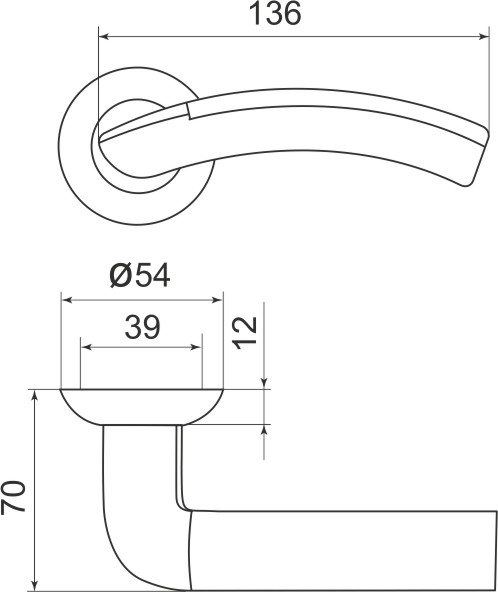Ручка Armadillo (Армадилло) раздельная R.LD54.Libra27 (Libra LD27) SN/CP-3 матовый никель/хром 