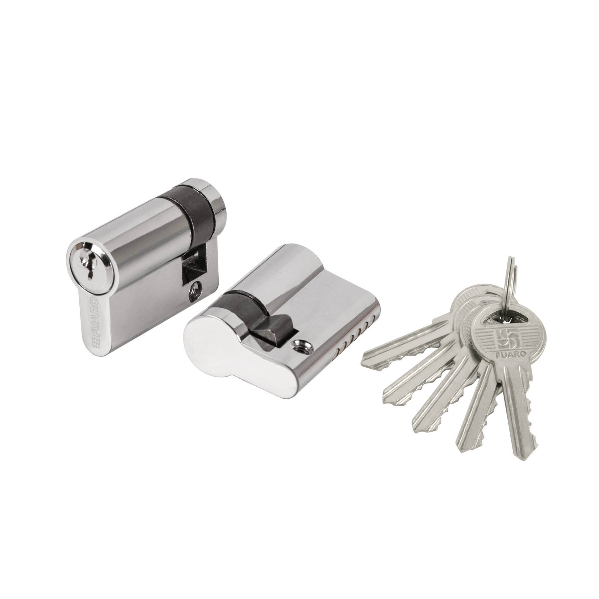 Цилиндровый Fuaro (Фуаро) механизм (100 ZA/45) 1000ZAKey45(5+10+30) CP хром 5Key 