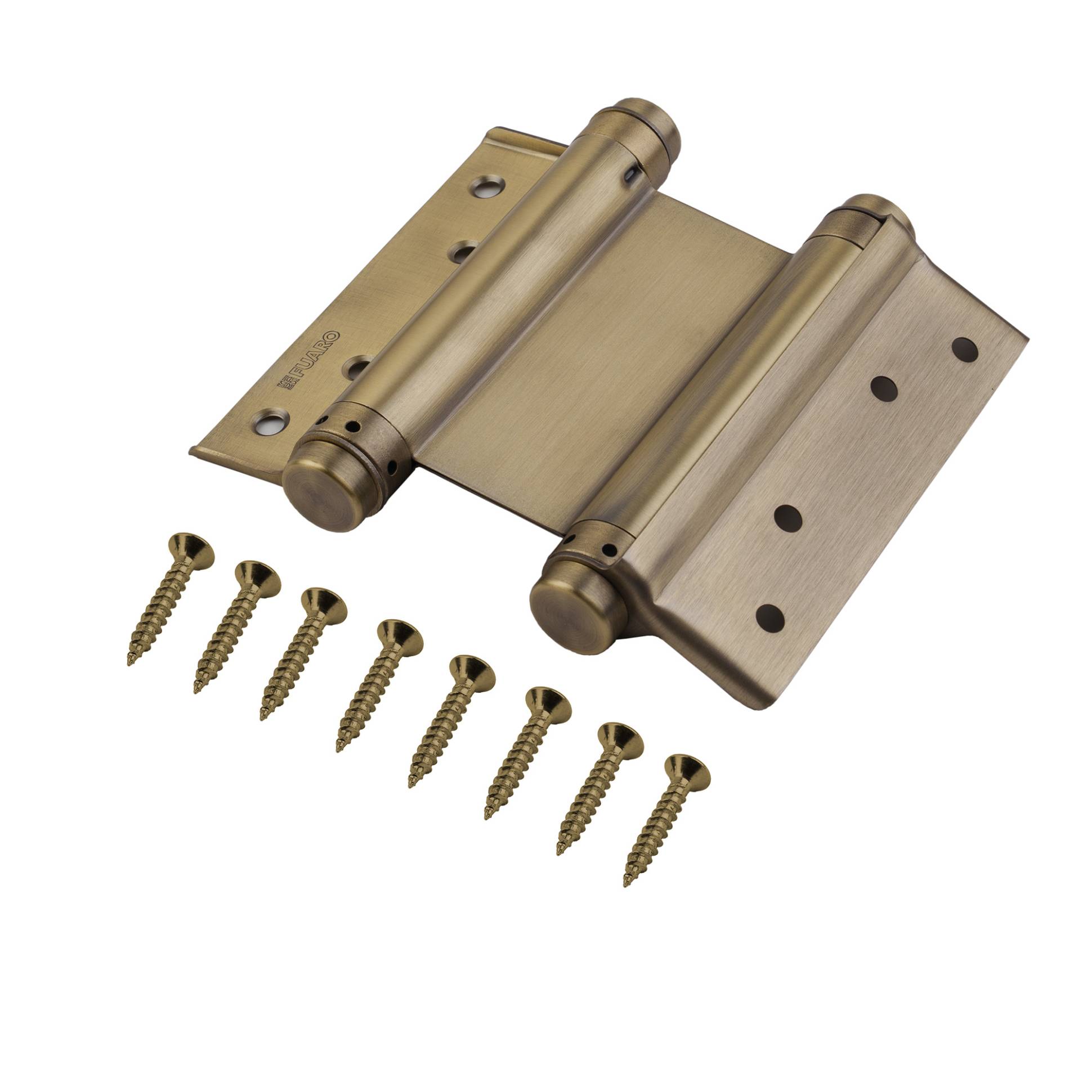 Пружинная Fuaro (Фуаро) двусторонняя (барная) петля DSH5 (125х86х1,5) INOX 201 AB бронза (блистер) 
