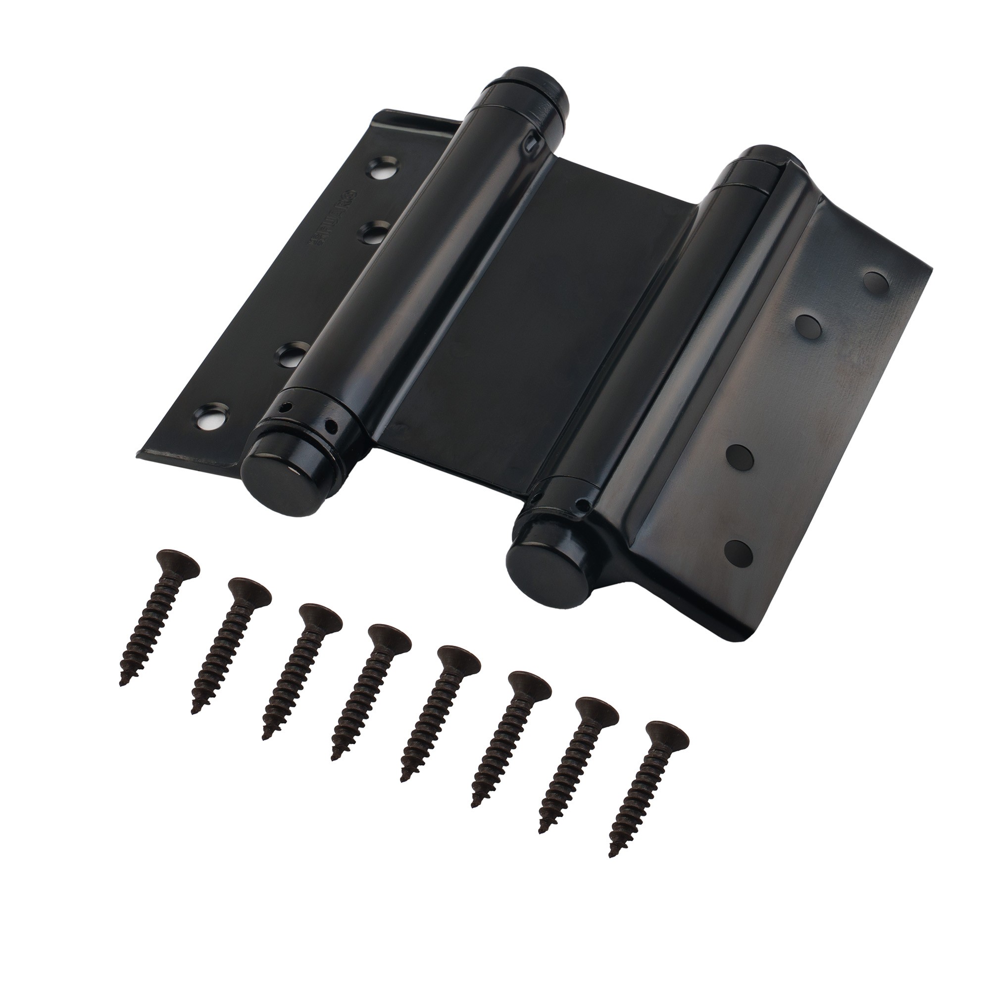 Пружинная Fuaro (Фуаро) двусторонняя (барная) петля DSH5 (125х86х1,5) INOX 201 BL черный (блистер) 