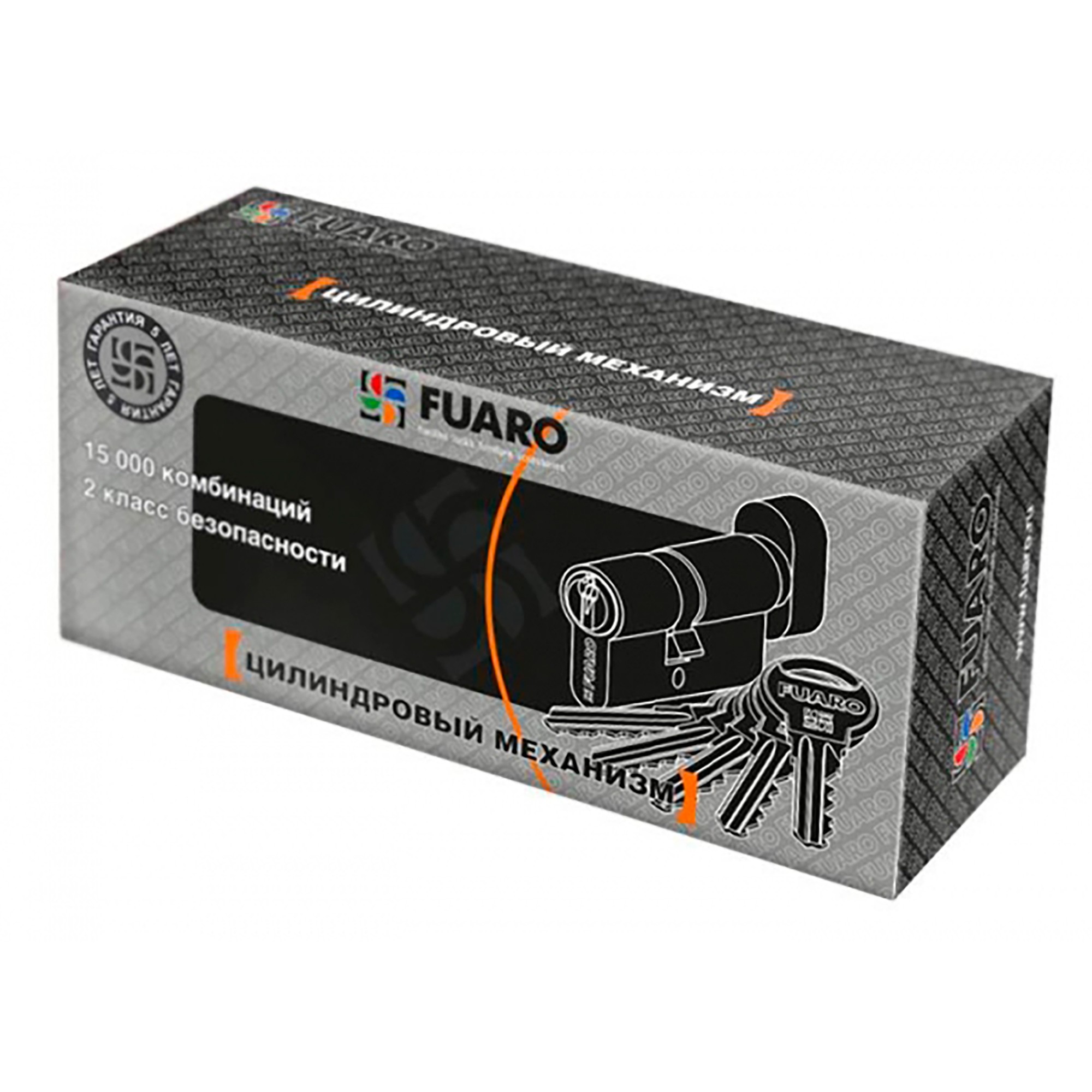 Цилиндровый Fuaro (Фуаро) механизм (R302/60) R3002Knob60(25+10+25) CP хром 5Key с вертушкой 