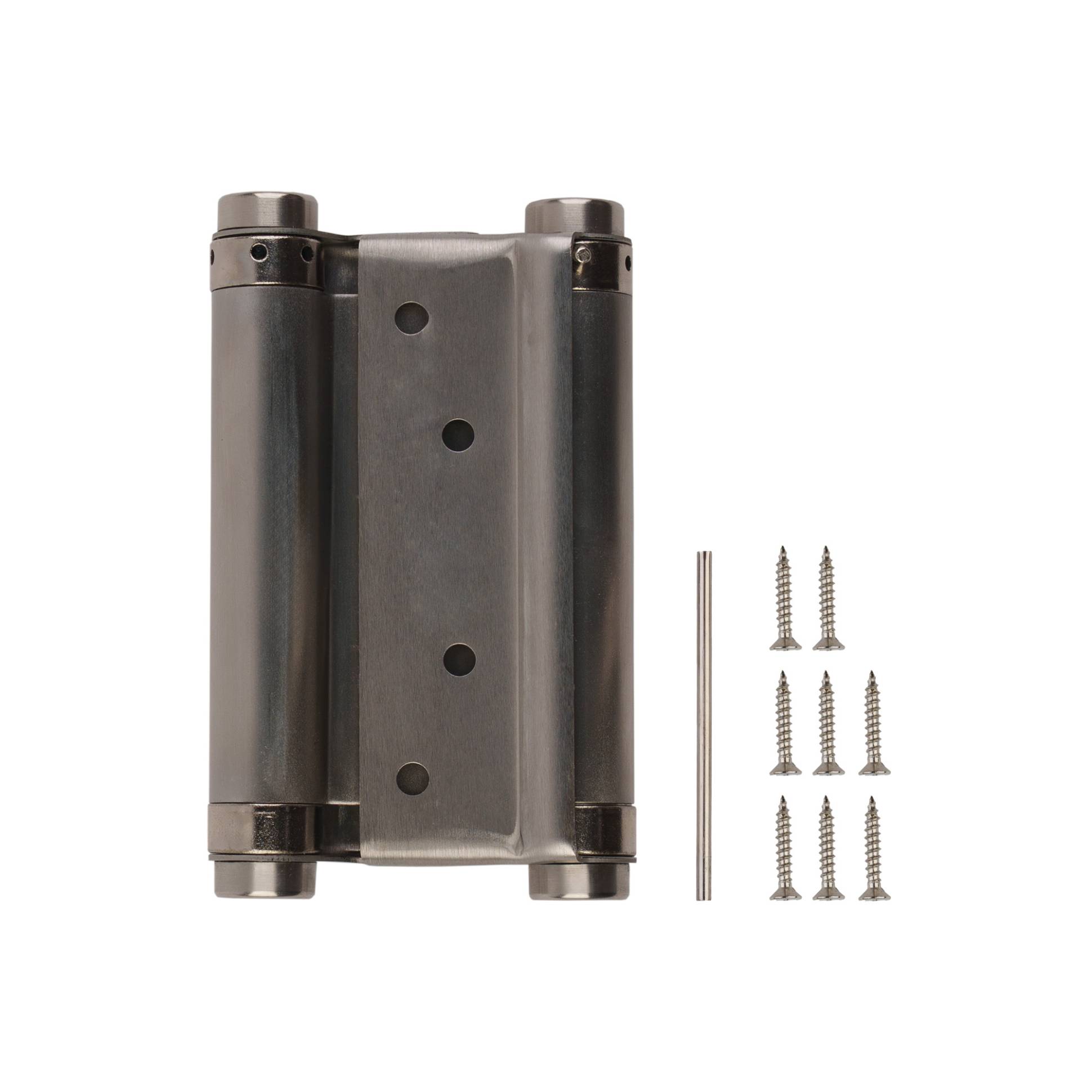 Пружинная Fuaro (Фуаро) двусторонняя (барная) петля DSH5 (125х86х1,5) INOX 201 SN мат. никель (блистер) 