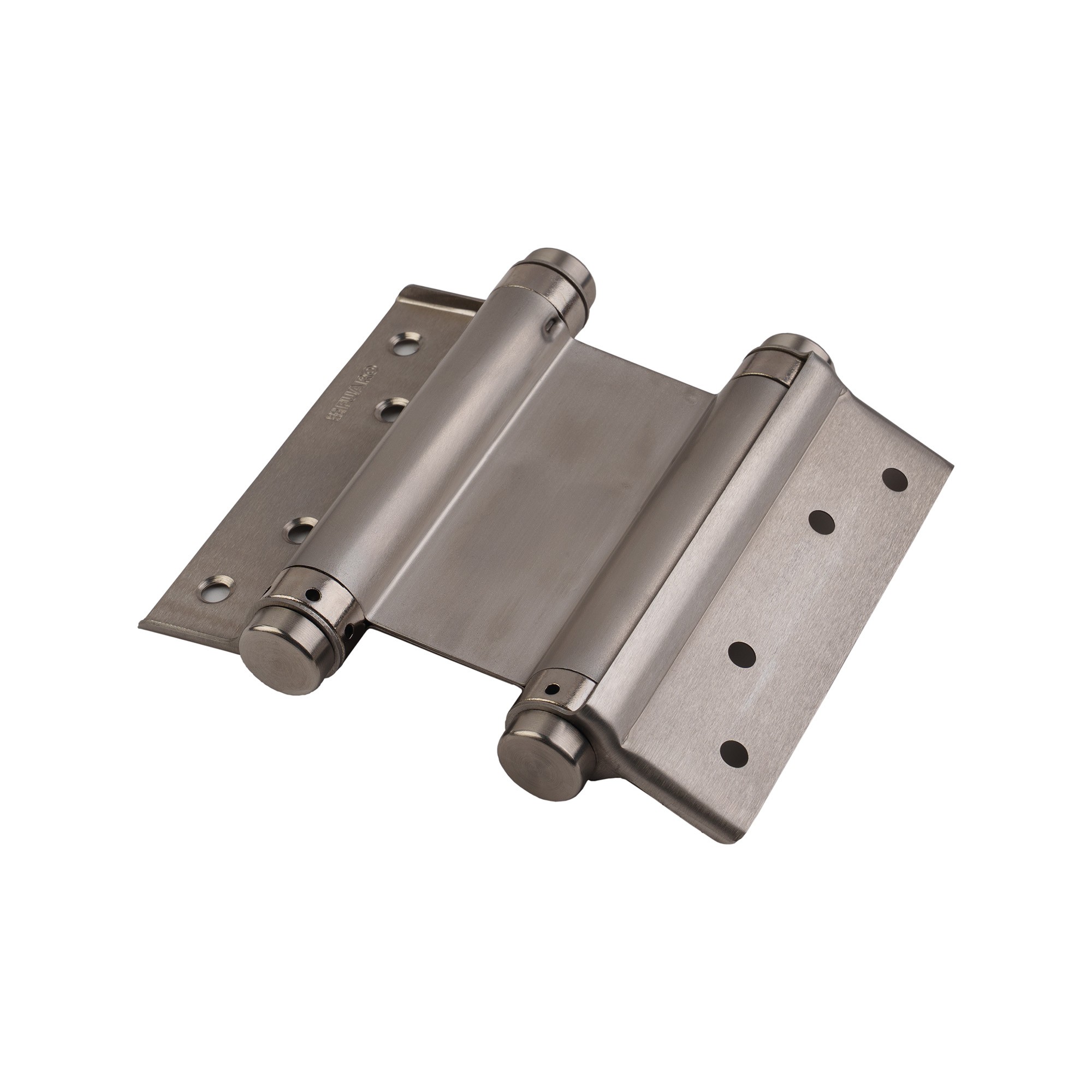 Пружинная Fuaro (Фуаро) двусторонняя (барная) петля DSH5 (125х86х1,5) INOX 201 SN мат. никель (блистер) 