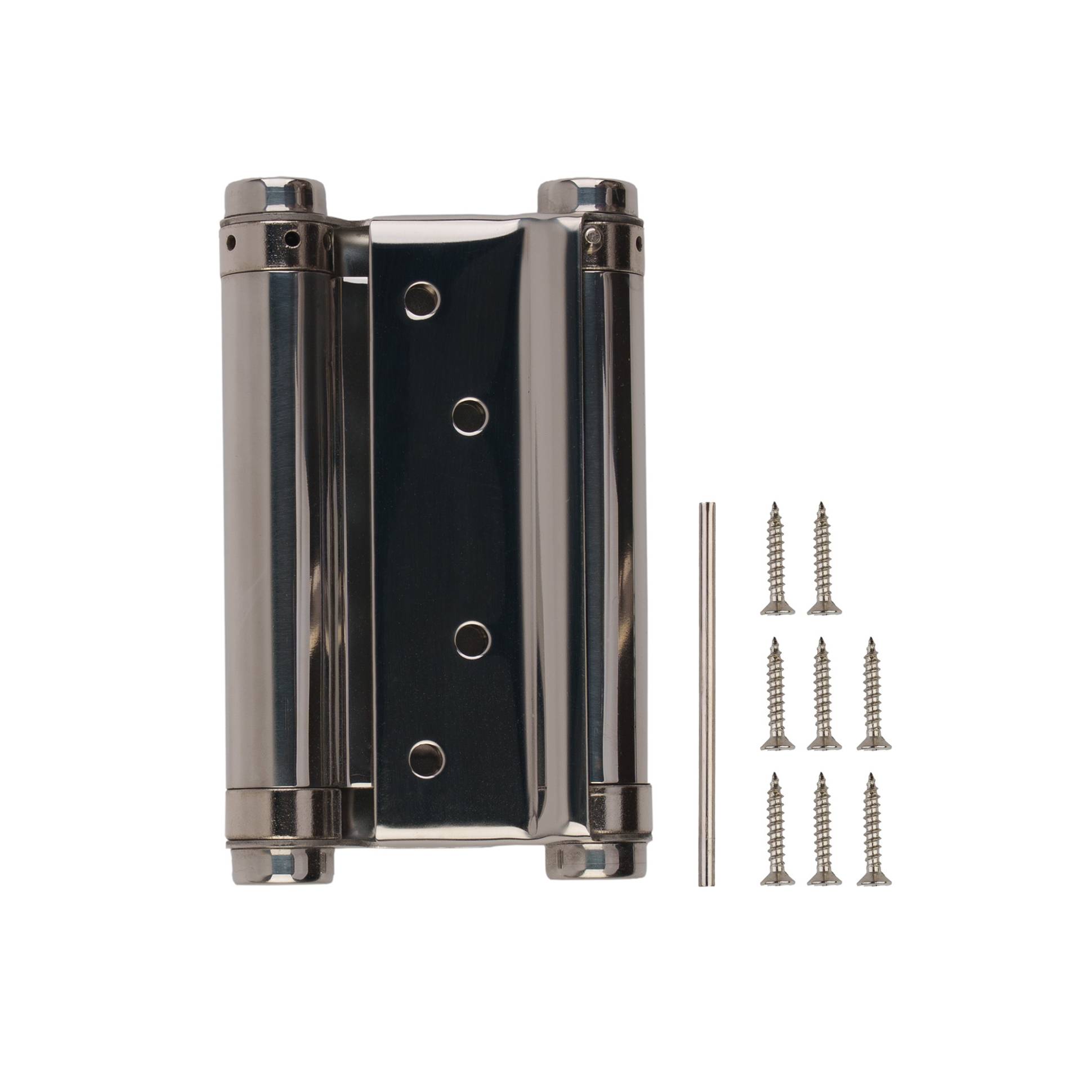 Пружинная Fuaro (Фуаро) двусторонняя (барная) петля DSH5 (125х86х1,5) INOX 201 CP хром (блистер) 