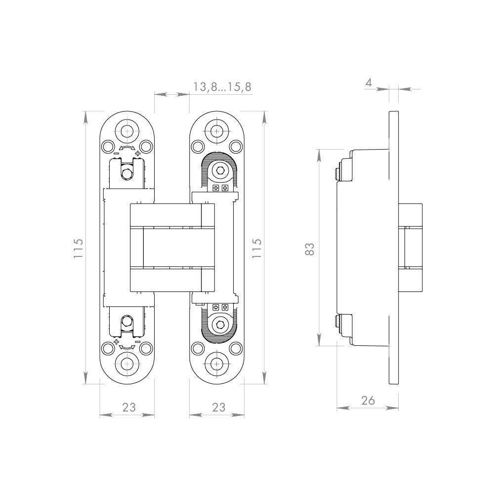 Петля Armadillo (Армадилло) скрытой установки LM/U3D3000.VPG BL/BL черный TECH 