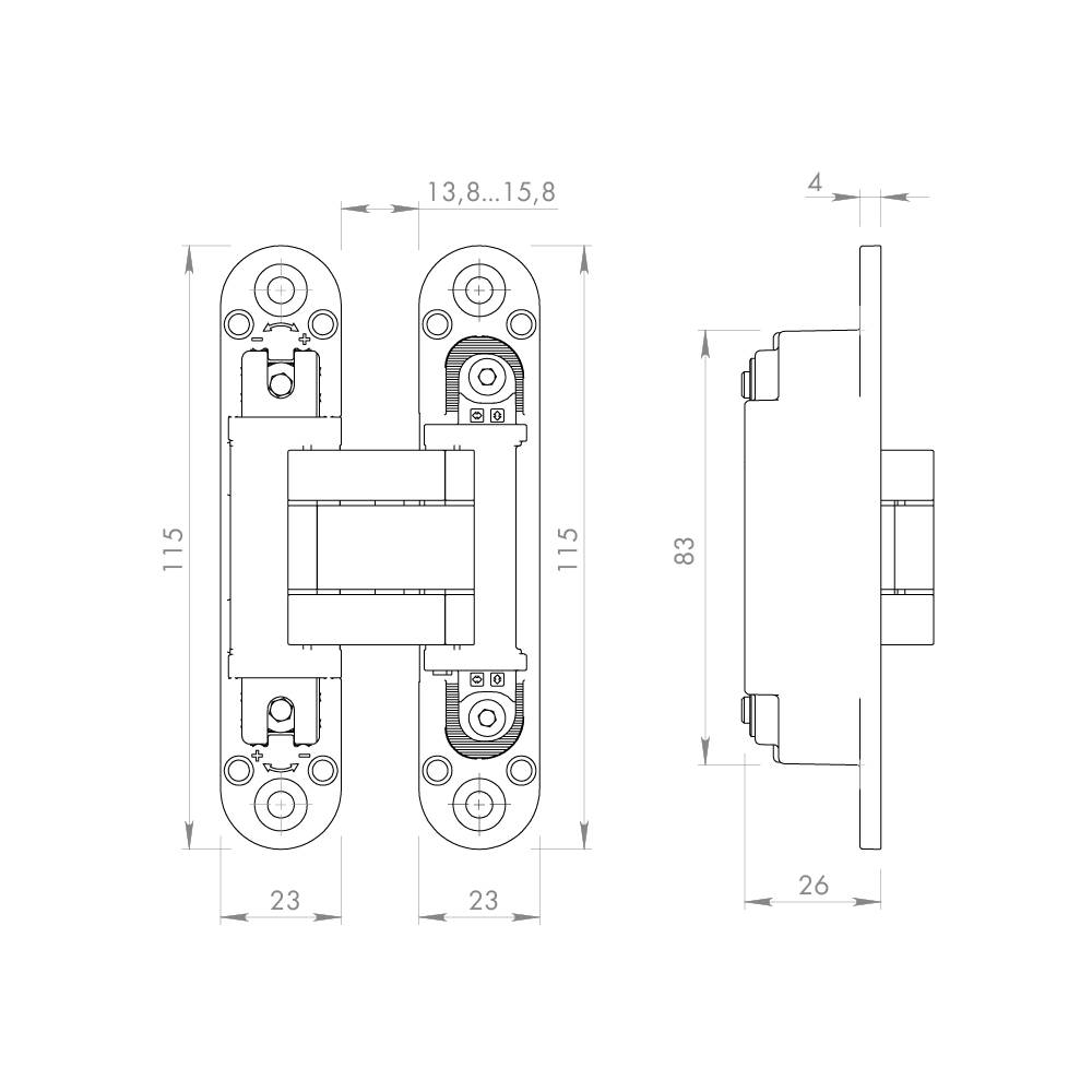 Петля Armadillo (Армадилло) скрытой установки LM/U3D3000.VPG BL/BL черный TECH 