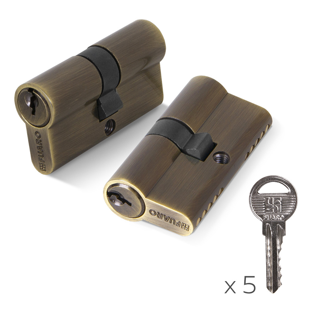 Цилиндровый Fuaro (Фуаро) механизм (100 ZA/60) 1000ZAKey60(25+10+25) AB бронза 5Key 