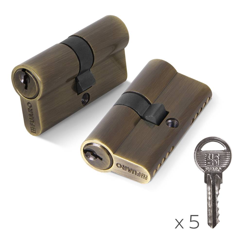 Цилиндровый Fuaro (Фуаро) механизм (100 ZA/60) 1000ZAKey60(25+10+25) AB бронза 5Key 