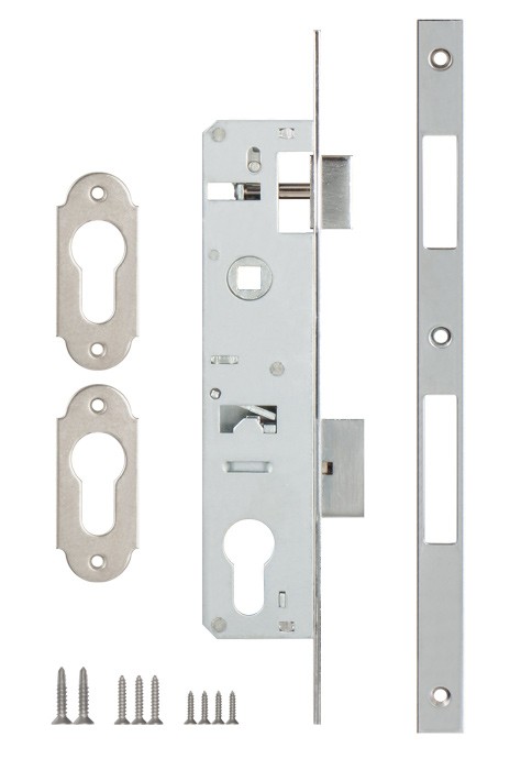 Корпус Kale kilit (Кале килит) узкопрофильного замка с защёлкой 153/P (35 mm) w/b (хром) 