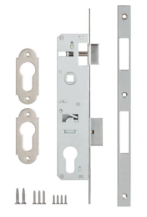 Корпус Kale kilit (Кале килит) узкопрофильного замка с защёлкой 153/P (35 mm) w/b (хром) 