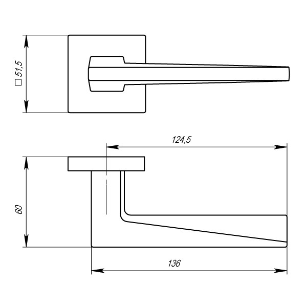 Ручка Armadillo (Армадилло) раздельная K.USS52.MORI (MORI USS) BPVD-77 вороненый никель 