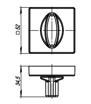 Ручка Armadillo (Армадилло) поворотная BK6.K.USQ52 (BK6/USQ) BB-17 коричневая бронза 