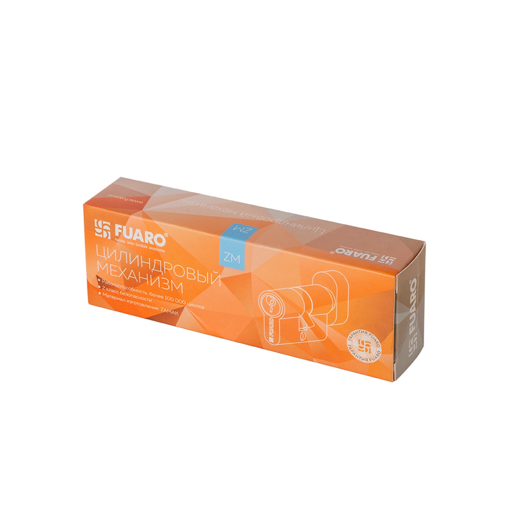 Цилиндровый Fuaro (Фуаро) механизм 1000ZM Knob60(25+10+25) SSG сатинированное золото 5Key с вертушкой 