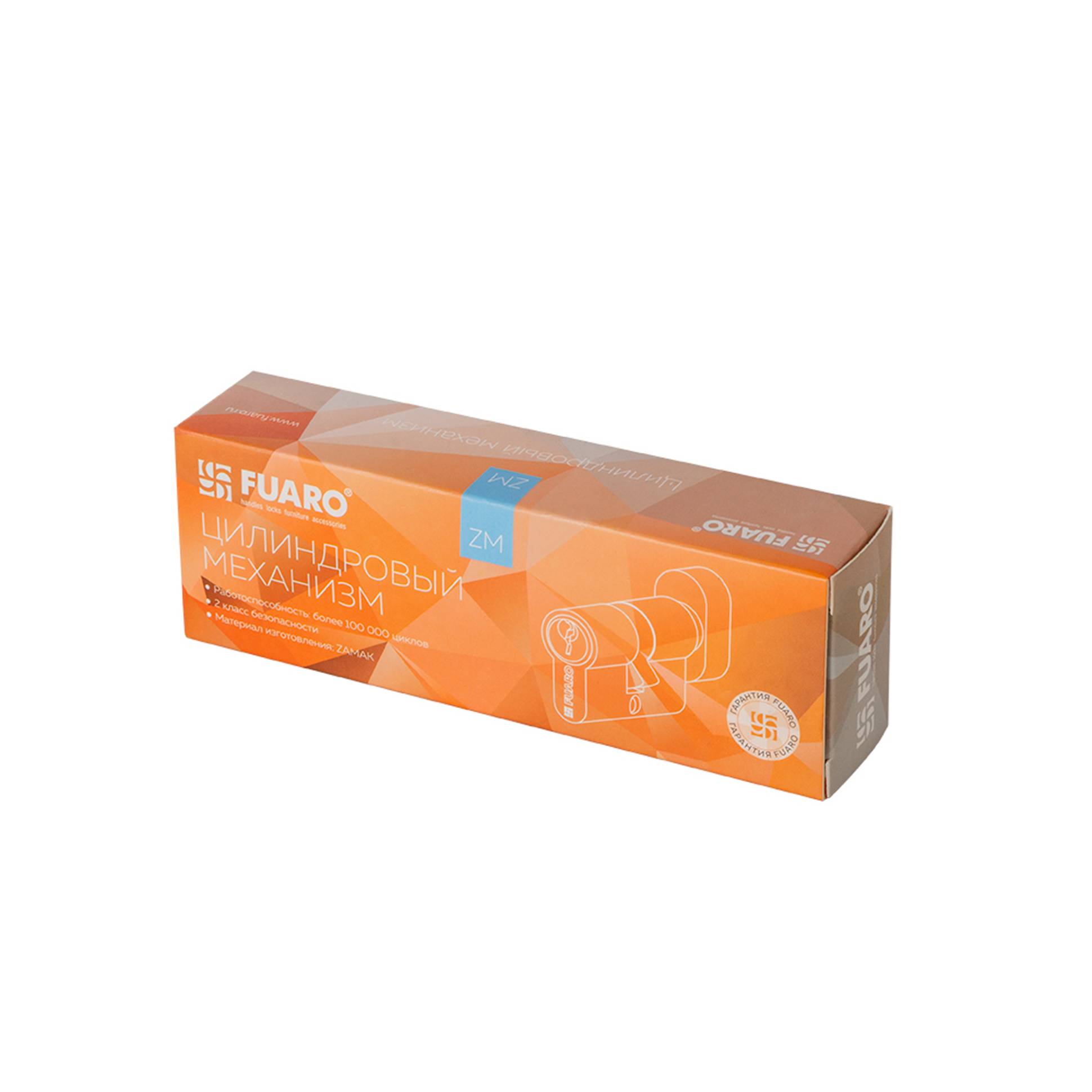 Цилиндровый Fuaro (Фуаро) механизм 1000ZM Knob60(25+10+25) SSG сатинированное золото 5Key с вертушкой 