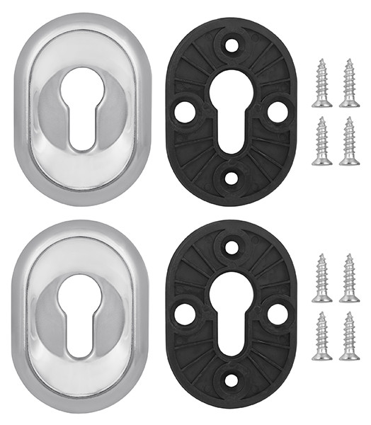 Накладка Fuaro (Фуаро) на цилиндр ESC.C/CRE/OV.12 (ESC-12C) CP хром (2шт. в уп.,отгр. по 1 шт.) 
