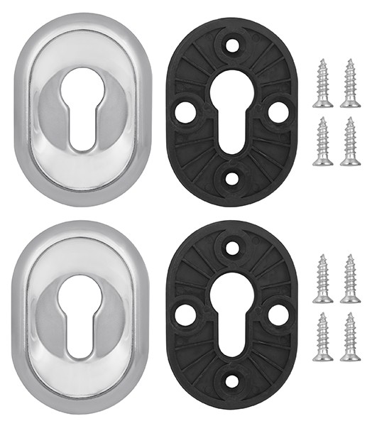 Накладка Fuaro (Фуаро) на цилиндр ESC.C/CRE/OV.12 (ESC-12C) CP хром (2шт. в уп.,отгр. по 1 шт.) 