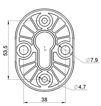 Накладка Fuaro (Фуаро) на цилиндр ESC.C/CRE/OV.12 (ESC-12C) CP хром (2шт. в уп.,отгр. по 1 шт.) 