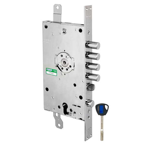 Замок Mottura (Моттура) врезной двухсистемный 3D KEY 3D.787-S (левый), ключ 40 мм 