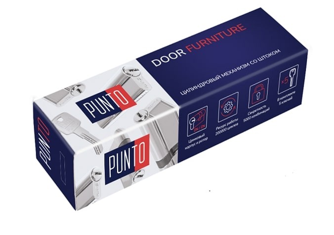 Цилиндровый Punto (Пунто) механизм Z3007Tang100(65+10+25) со штоком CP хром Цилиндровый Punto (Пунто) механизм Z3007Tang100(65+10+25) со штоком CP хром