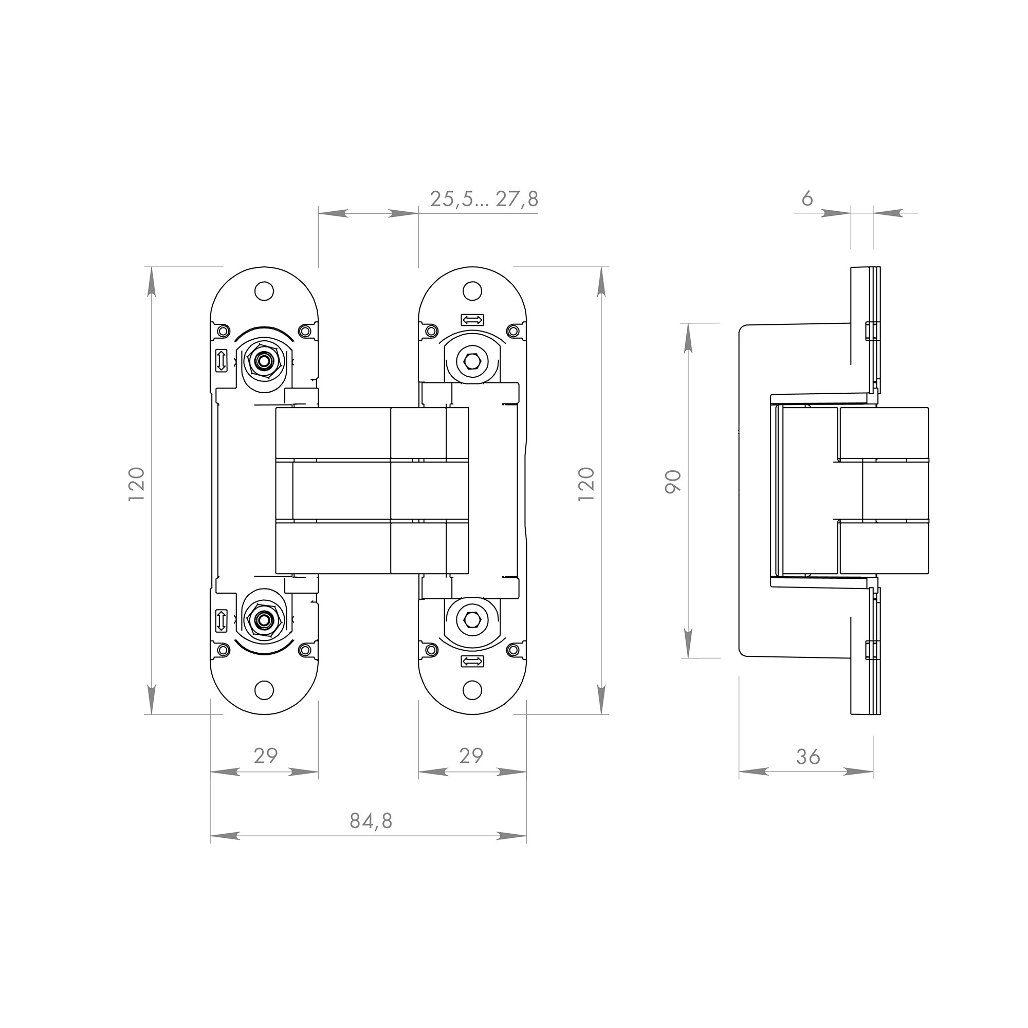 Петля Armadillo (Армадилло) скрытой установки U3D8000.VPG FSG флор. золото TECH 