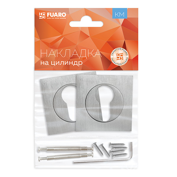 Накладка Fuaro (Фуаро) под цилиндр ET.K.KM52 (ET KM) SSC-16 сатинированный хром 