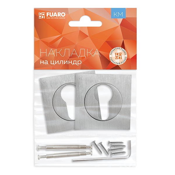 Накладка Fuaro (Фуаро) под цилиндр ET.K.KM52 (ET KM) SSC-16 сатинированный хром 