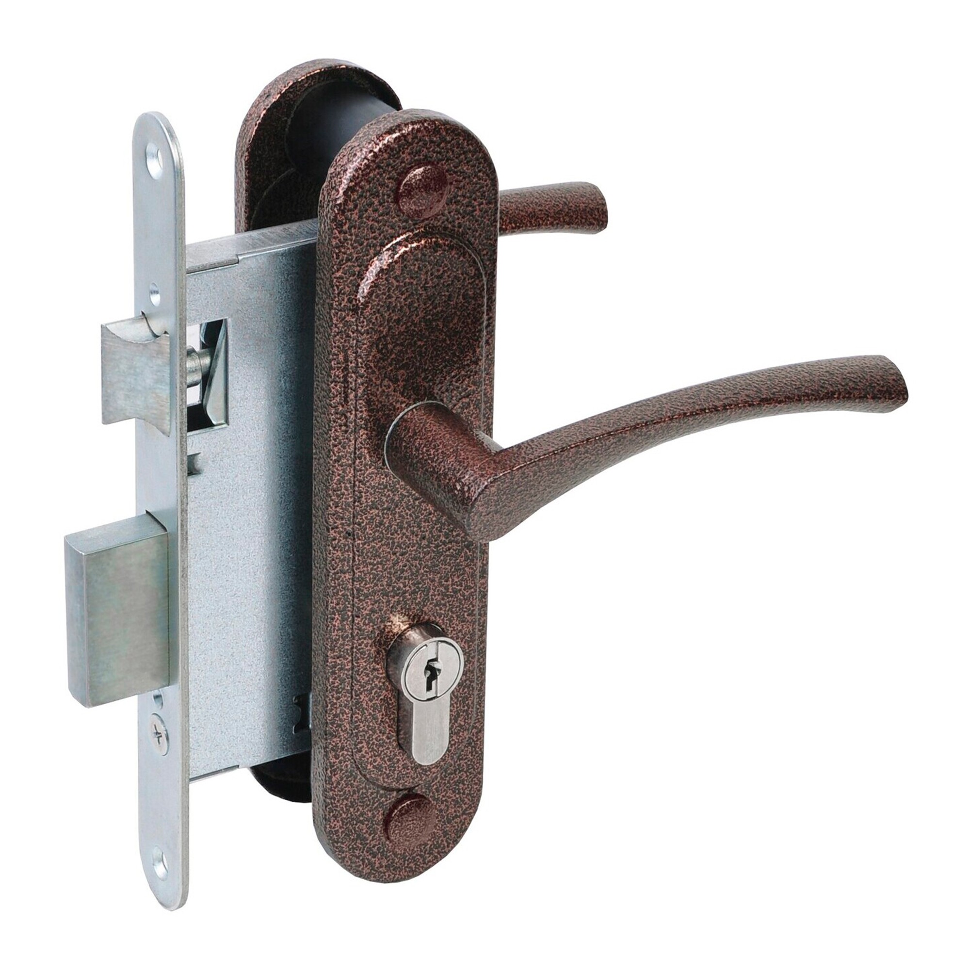 Замок Absolyute (Абсолют) врезной цилиндровый с защёлкой в комплекте с ручкой ЗВ4-3/07 (медь антик), 4 кл. Замок Absolyute (Абсолют) врезной цилиндровый с защёлкой в комплекте с ручкой ЗВ4-3/07 (медь антик), 4 кл.