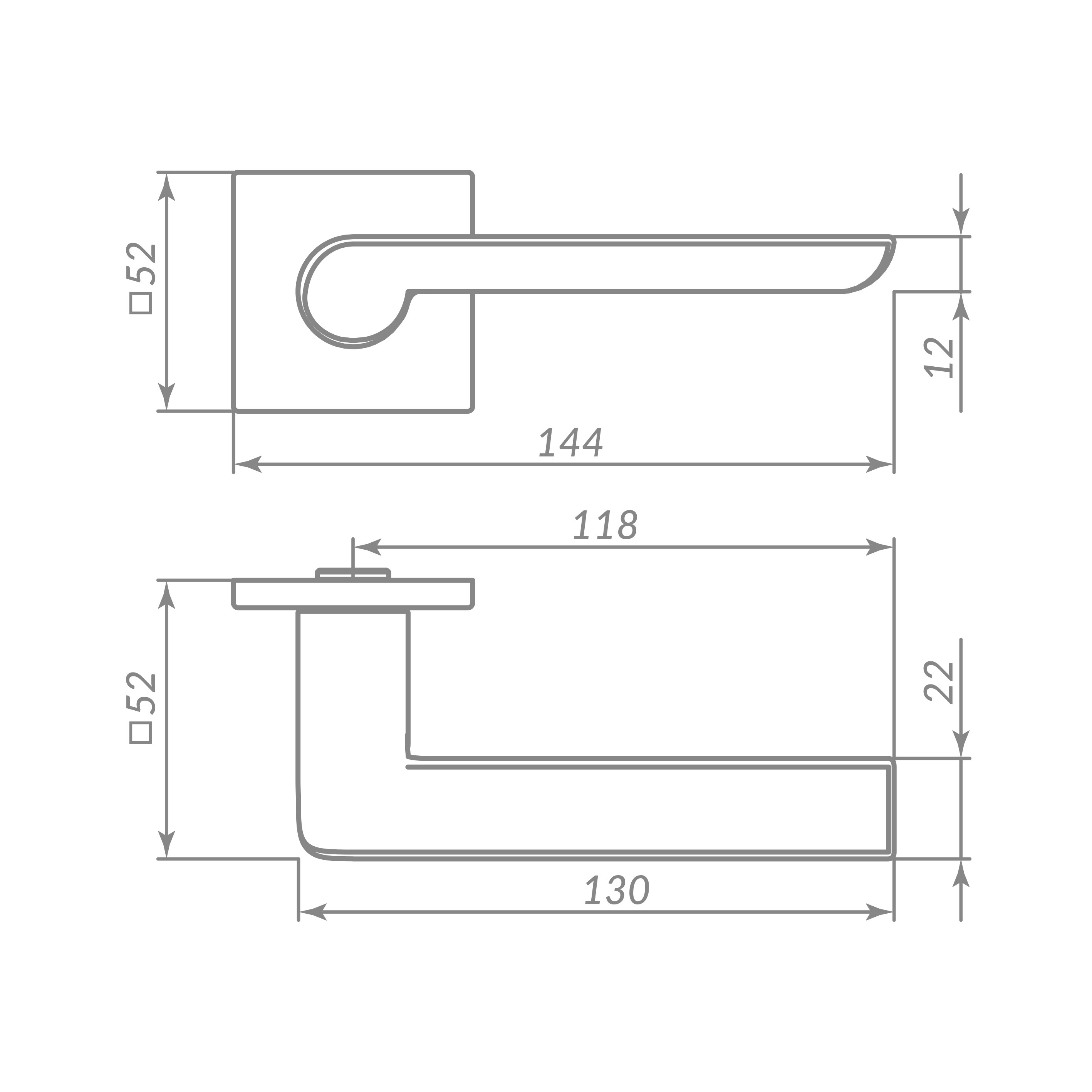 Ручка Punto (Пунто) раздельная K.ARC.Q52.STEP GR-23 графит Ручка Punto (Пунто) раздельная K.ARC.Q52.STEP GR-23 графит