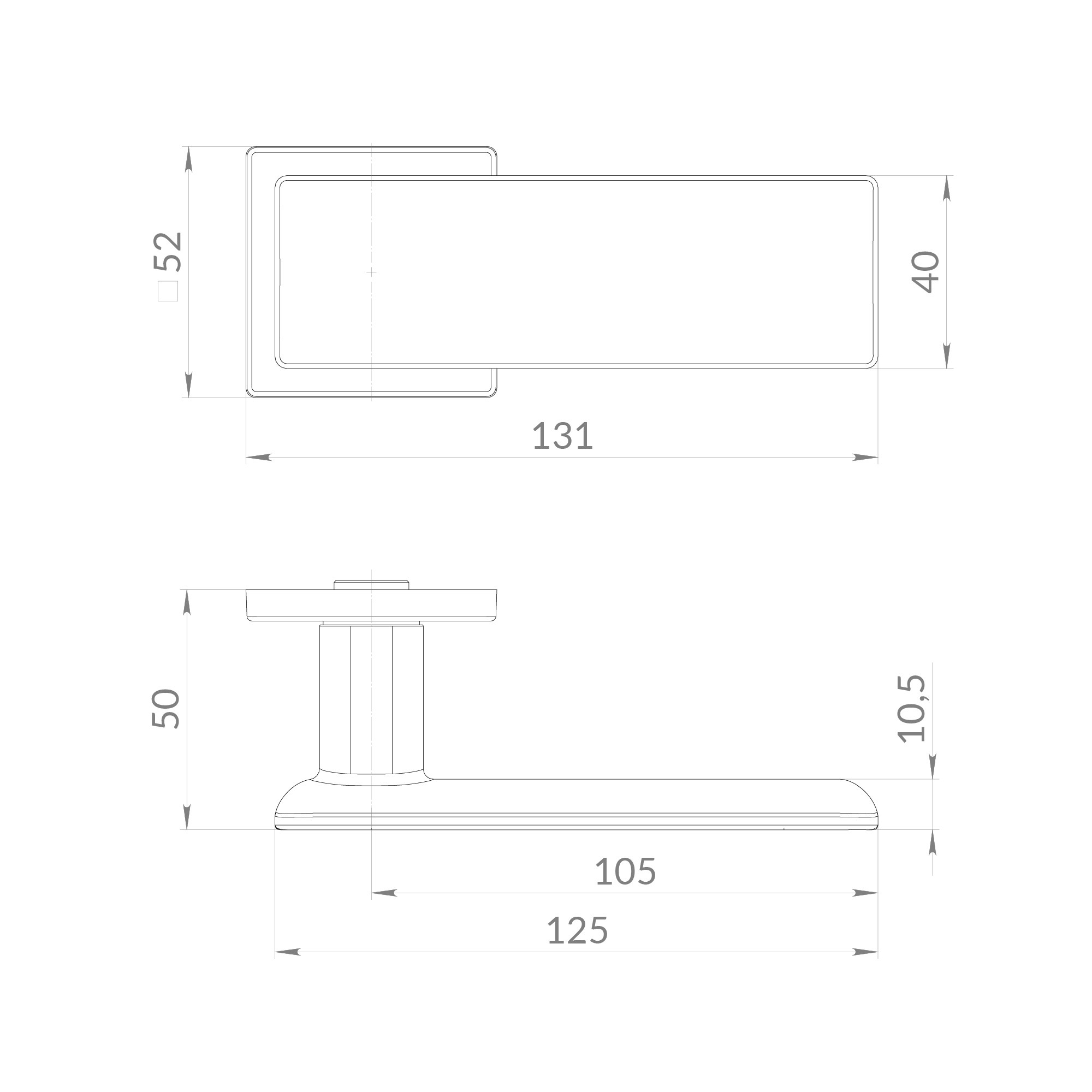 Ручка Punto (Пунто) раздельная K.EST.Q52.OLYMP SSG-39 сатинированное золото 