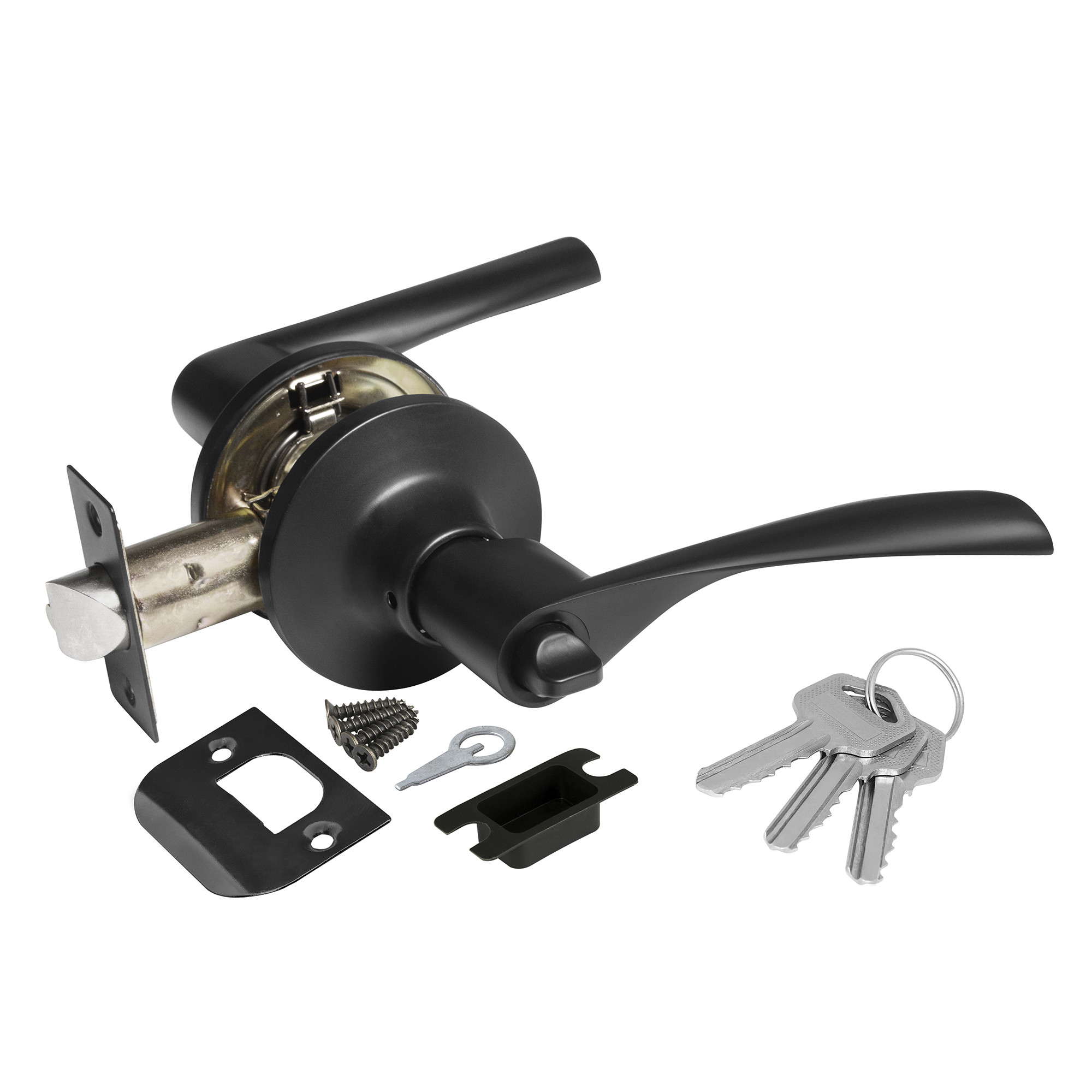 Ручка Ajax (Аякс) защелка DK610 BL-ET (6010 BL-E) (кл./фик.) черный 