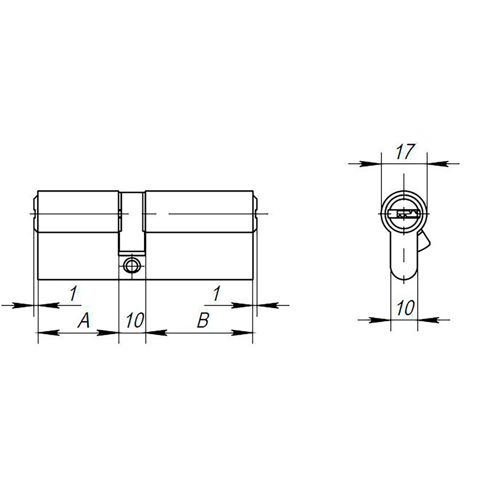 Цилиндровый Ajax (Аякс) механизм (AX200/90) AX2000Key90 (40+10+40) CP хром 