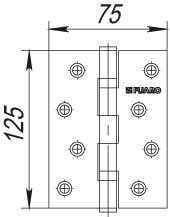 Петля Fuaro (Фуаро) универсальная IN5200U SN (2BB 125x75x2,5) мат. никель 