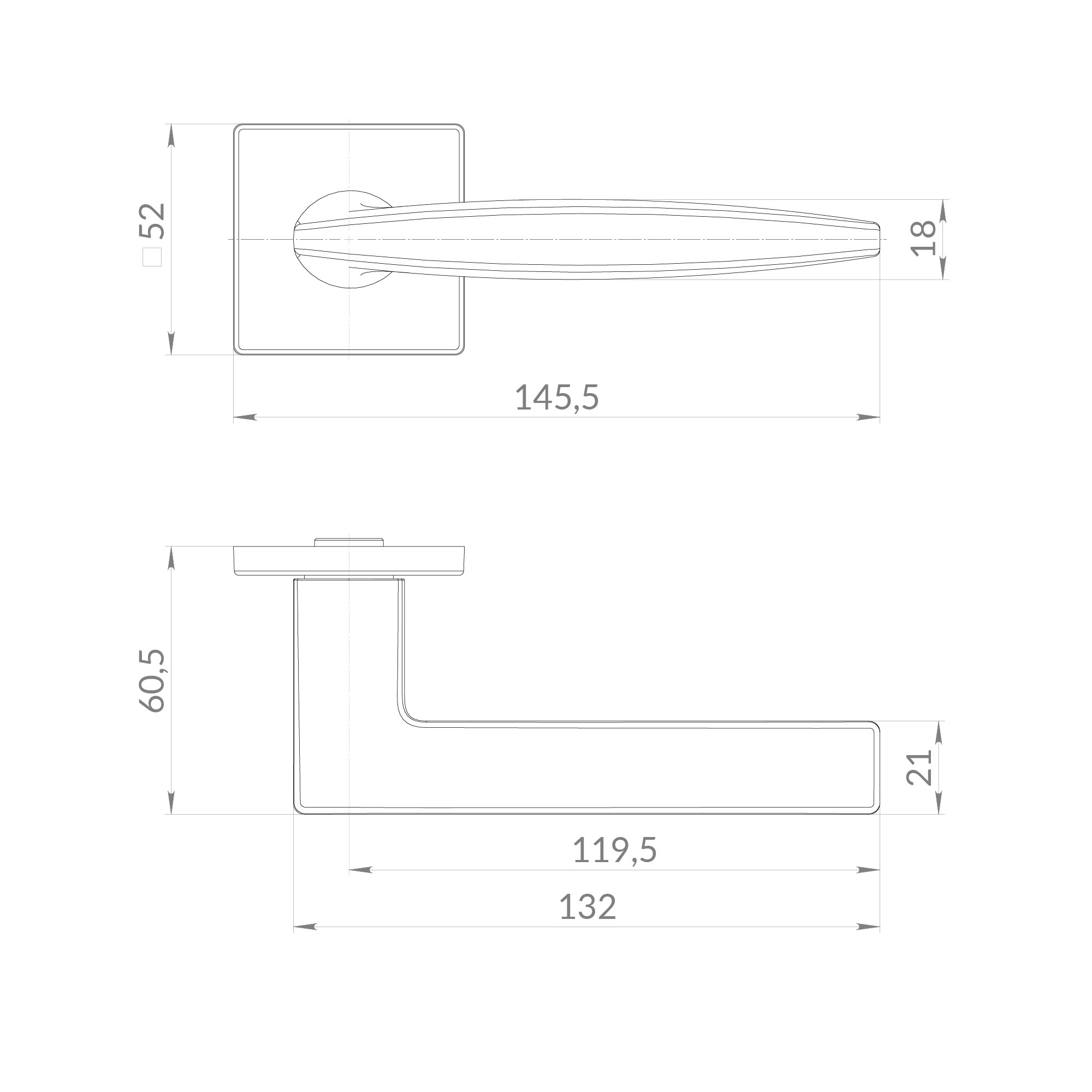 Ручка Punto (Пунто) раздельная K.EST.Q52.FAVORIT CP-8 хром Ручка Punto (Пунто) раздельная K.EST.Q52.FAVORIT CP-8 хром