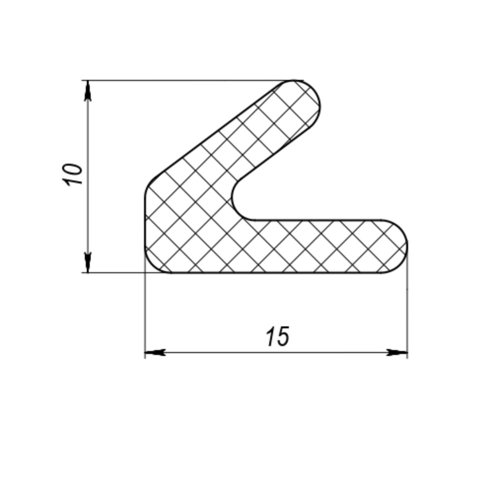 Уплотнитель Fuaro (Фуаро) самоклеящийся ADH/PPU-15x10mm, (ППУ 15х10 мм) BLACK черный 500m 