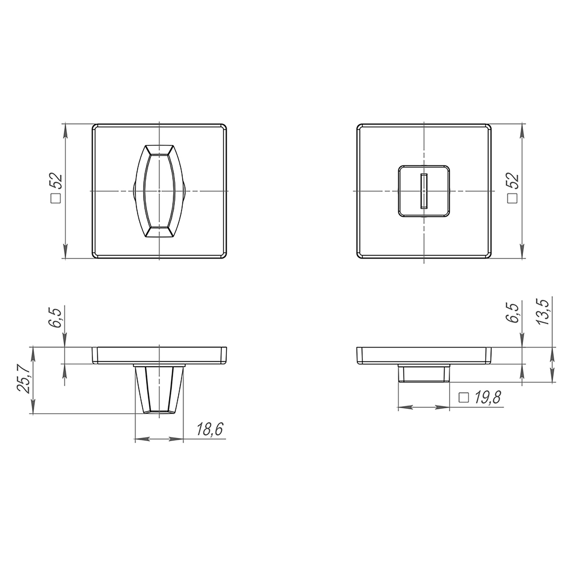 Ручка Fuaro (Фуаро) поворотная BK6.K.SL52 (BK6 SL) SSG-39 сатинированное золото 
