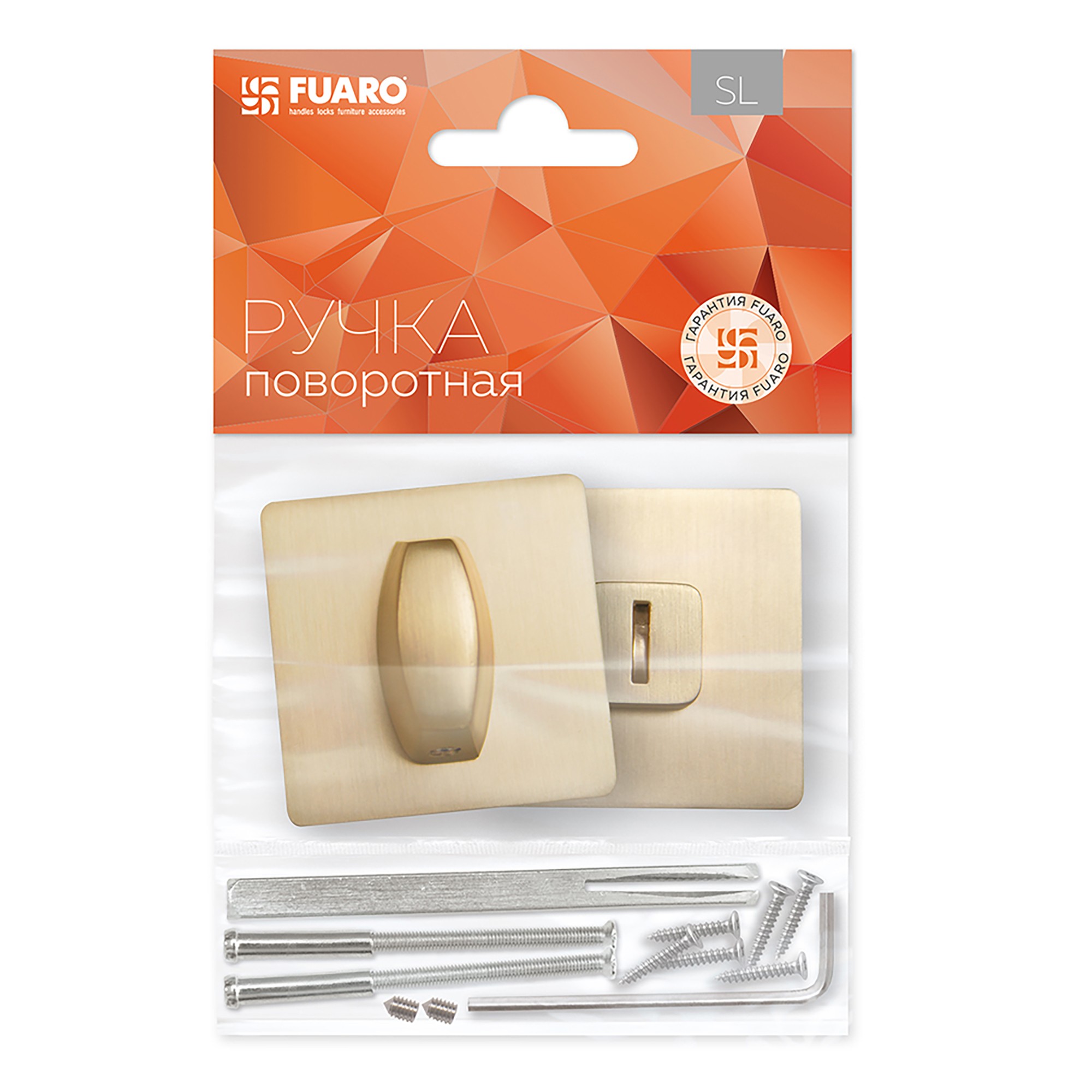 Ручка Fuaro (Фуаро) поворотная BK6.K.SL52 (BK6 SL) SSG-39 сатинированное золото 