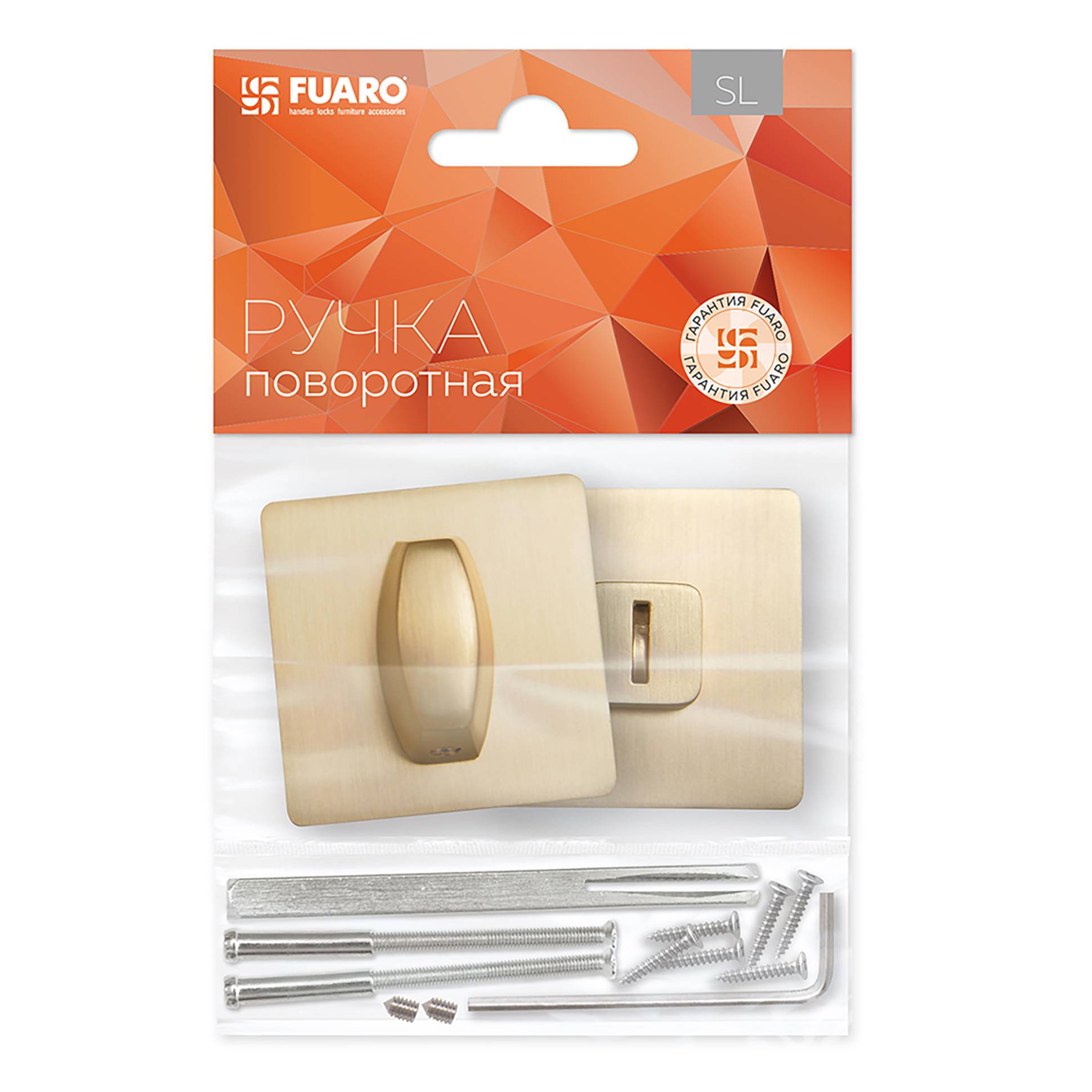 Ручка Fuaro (Фуаро) поворотная BK6.K.SL52 (BK6 SL) SSG-39 сатинированное золото 