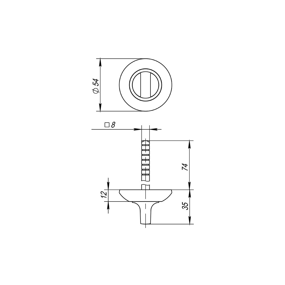 Ручка Fuaro (Фуаро) поворотная BKW8x75.R.AR54 PLASTIC (BKW8 AR) CP-8 хром 
