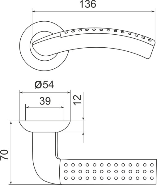 Ручка Armadillo (Армадилло) раздельная R.LD54.Libra26 (Libra LD26) SN/CP-3 матовый никель/хром 