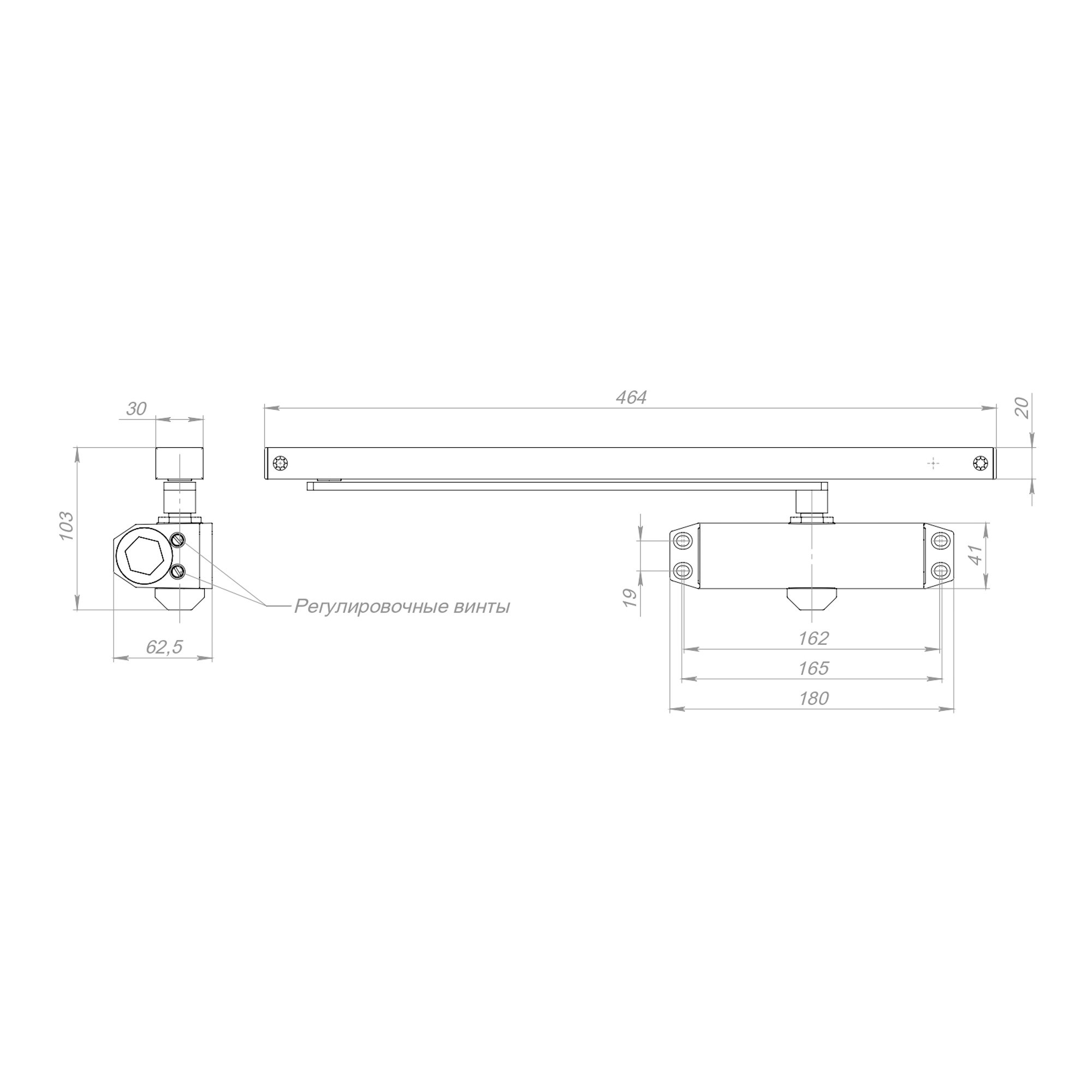 Доводчик Ajax (Аякс) дверной DCTR40-100 slide BL черный 