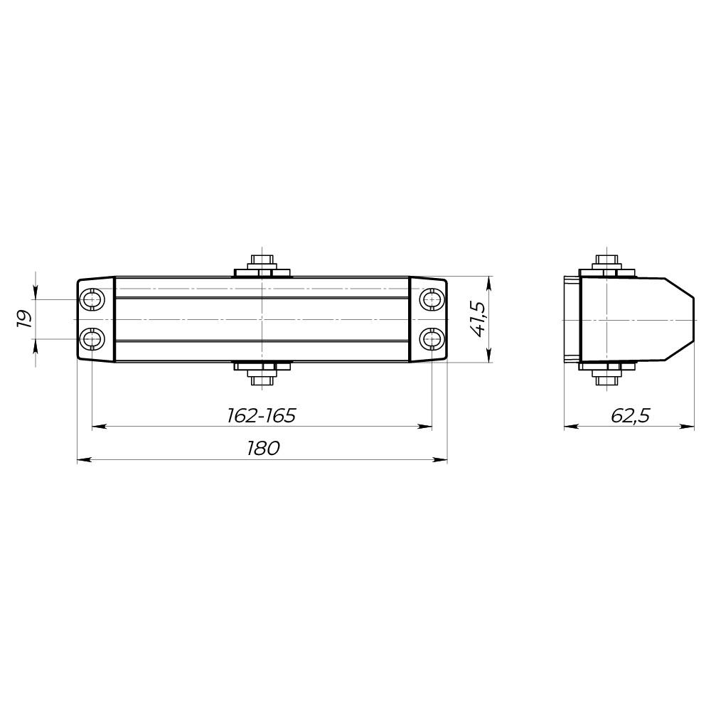 Доводчик Ajax (Аякс) дверной DCTR80-140 (TDR-140) 80-140кг BR коричневый 
