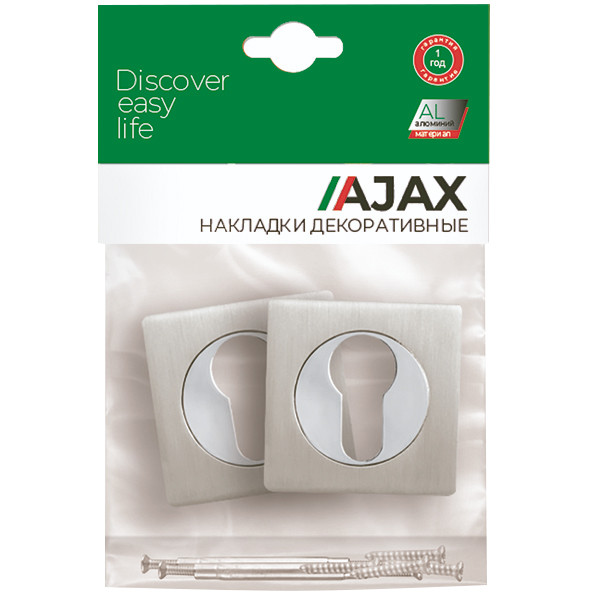 Накладка Ajax (Аякс) под цилиндр ET.K.JK51 (ET JK) SN/CP-3 матовый никель/хром 