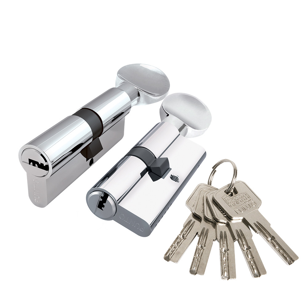 Цилиндровый Punto (Пунто) механизм Z3002Knob90(40+10+40) с вертушкой CP хром 