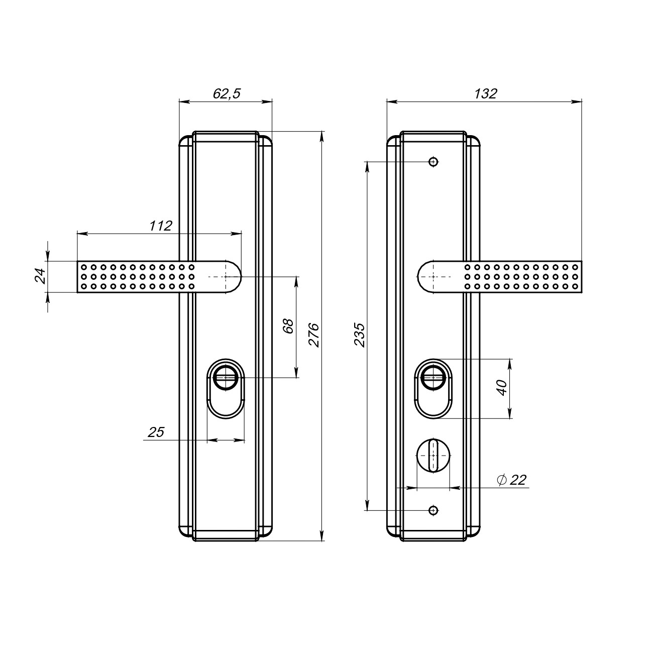 Ручка Ajax (Аякс) на планке P.UNI.CH-6602 универсальная усиленная 