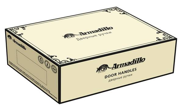 Ручка Armadillo (Армадилло) раздельная R.CL55.Silvia (Silvia CL1) AS/LWP-109 античное серебро/беж.фарфор 