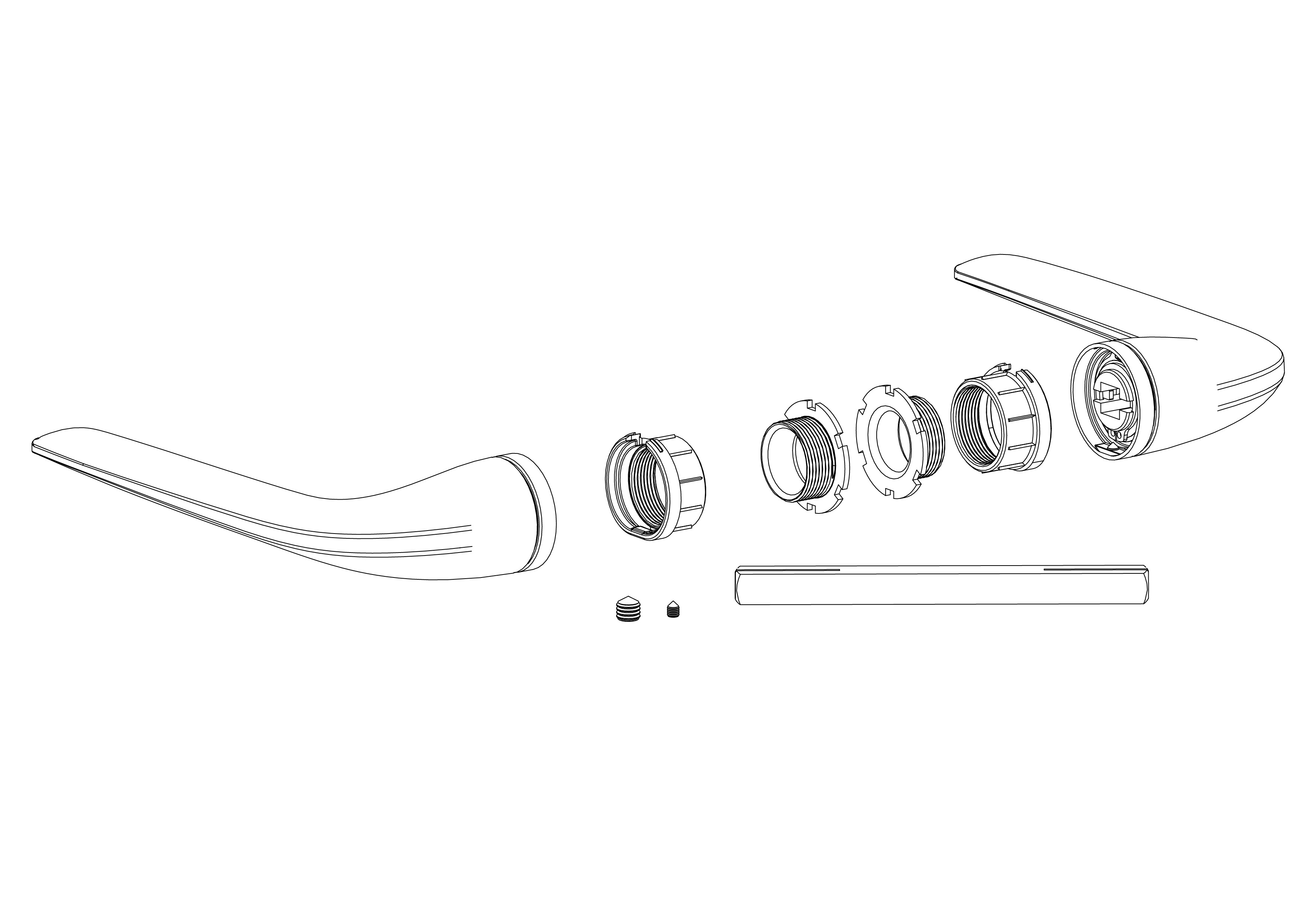 Ручка Armadillo (Армадилло) раздельная R.ART30.LACONY FSG-39 флорентийское золото Ручка Armadillo (Армадилло) раздельная R.ART30.LACONY FSG-39 флорентийское золото