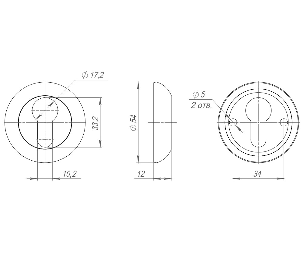 Накладка Armadillo (Армадилло) под цилиндр ET.R.LD54 (ET-1) SN/CP-3 матовый никель/хром 